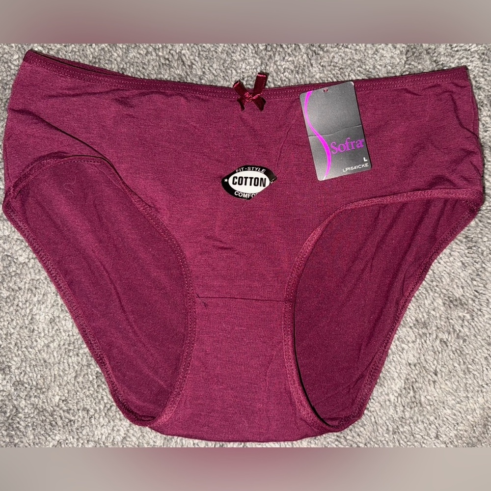 $1 Sofra Burgundy Cotton Panties New $1 WITH ANY $10 ORDER OR MORE